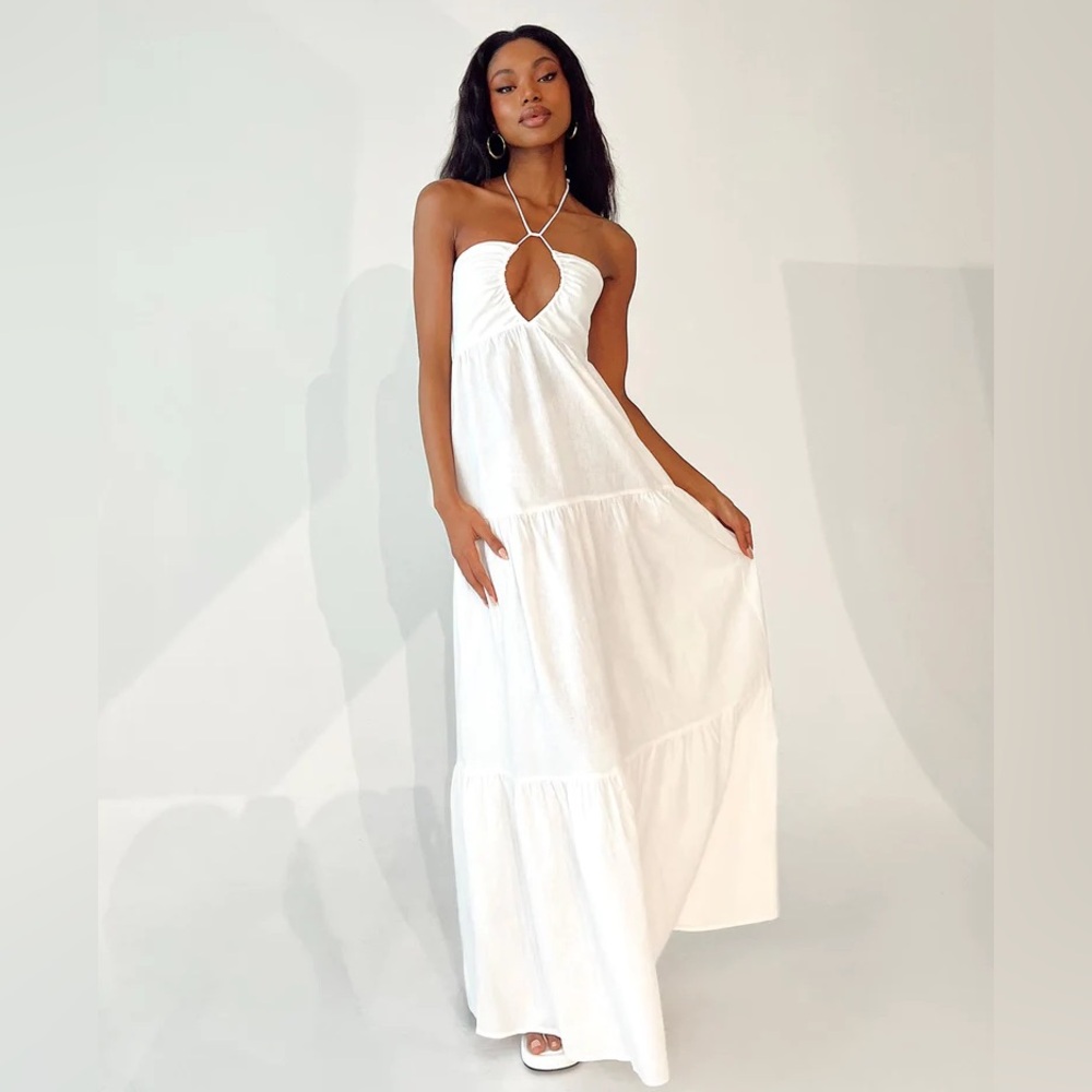 princess polly sz 0 LINCOLN MAXI DRESS WHITE